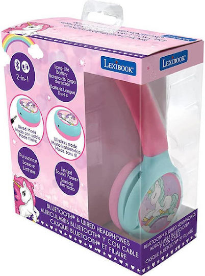 Lexibook Unicorn Kabellos / Kabelgebunden Kinder Am Ohr Kopfhörer mit 4 Stunden Betriebszeit Hellblau