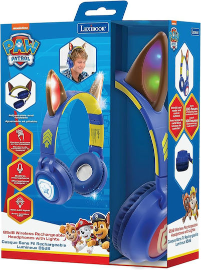 Lexibook Paw Patrol Wireless / Wired On Ear Headphones with 100 hours of Operation Blue