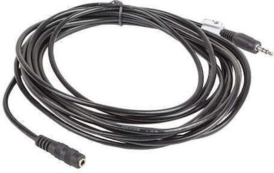 Lanberg 3.5mm male - 3.5mm female Cable Black 5m (CA-MJFJ-10CC-0050-BK)