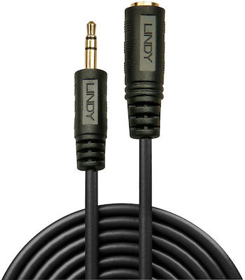 Lindy 3.5mm male - 3.5mm female Cable Black 5m (35654)