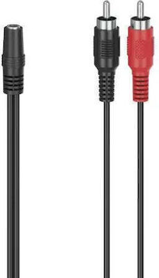 HAMA Καλώδιο 3,5 mm Buchse - RCA-Stecker Schwarz 0.1m (00205186)