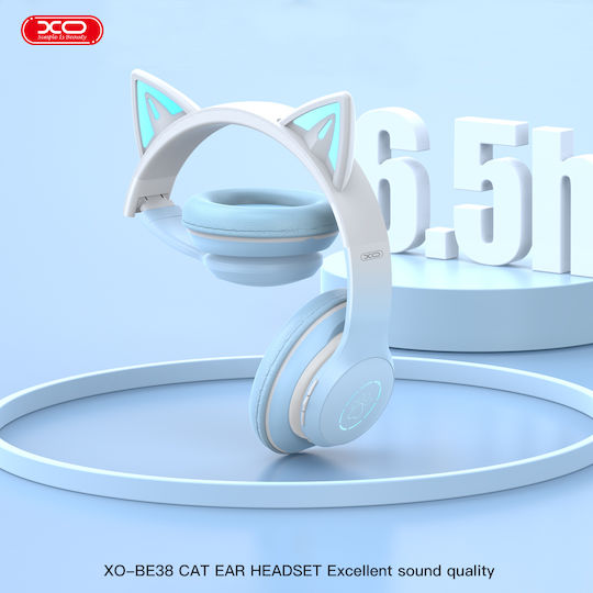 XO Bluetooth Wireless On Ear Headphones with 6.5 hours of Operation Blue