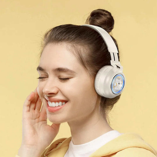 Hoco W50 Fără fir Bluetooth Pentru copii On Ear Căști cu 12 ore de Funcționare Milky White