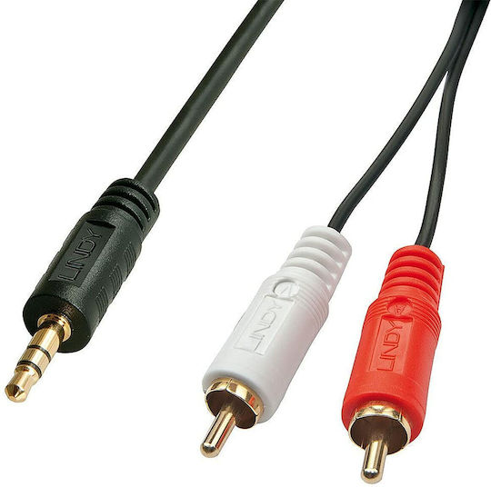 Lindy Lindy 3.5mm Male to RCA Male Audio Cable Black 1m