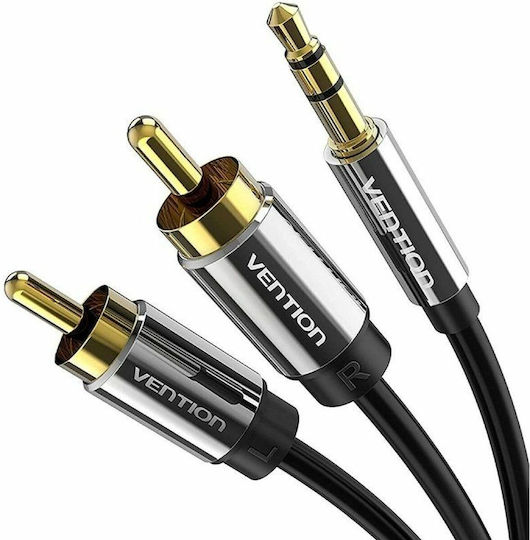 Vention Vention 3.5mm Jack Cable - 2x RCA Male Black Length 3m