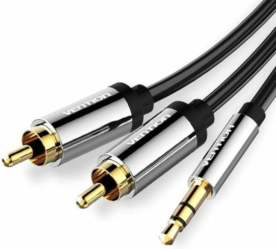 Vention Vention 3.5mm Jack Cable - 2x RCA Male Black Length 3m
