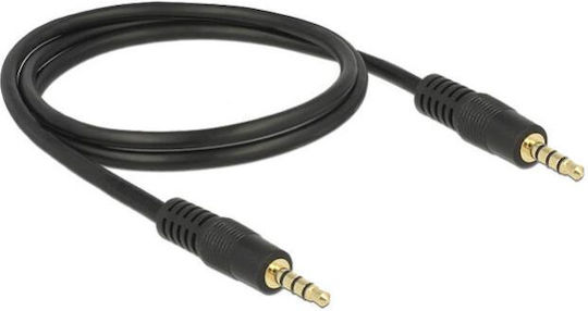 DeLock Καλώδιο Ήχου TRRS 3.5mm male - 3.5mm male Μαύρο 2m με Επίχρυσους Ακροδέκτες 85598