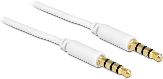 DeLock Καλώδιο Ήχου TRRS 3.5mm male - 3.5mm male Λευκό 1m με Επίχρυσους Ακροδέκτες 83440