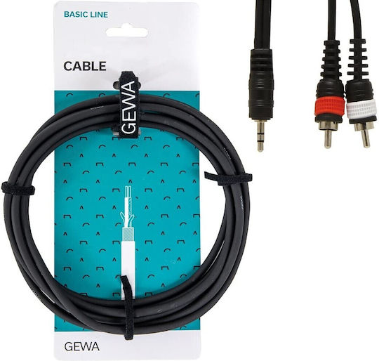 Alpha Audio Καλώδιο Ήχου 3.5mm male - RCA male Μαύρο 1.5m 0000002424