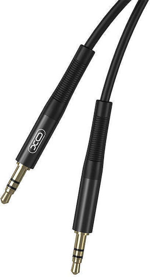 XO 3,5mm Klinkenkabel 3,5mm Stecker - 3,5mm Stecker Schwarzes 2m mit Vergoldeten Anschlüssen XO-NB-R175B