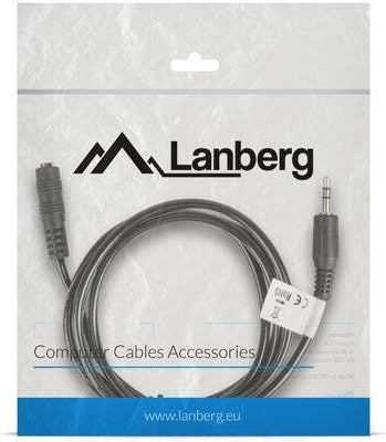 Lanberg 3.5mm Jack Cable Male to Female Black 1.5m CA-MJFJ-10CC-0015-BK
