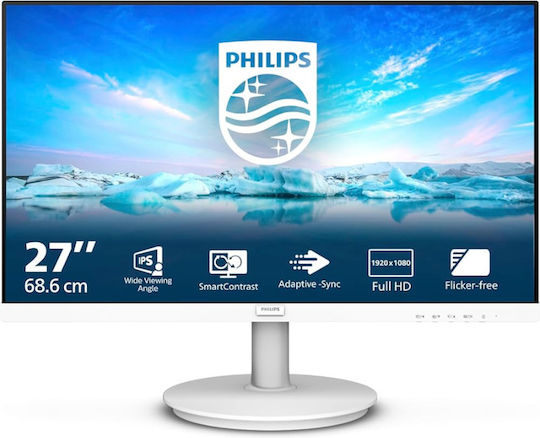 Philips V-Line 271V8AW Monitor IPS 27" FHD 1920x1080 cu Timp de Răspuns 4ms GTG Alb