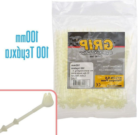 Knot & Bead Cable Ties Plastic in Transparent Colour (100 pcs) (1021.097)