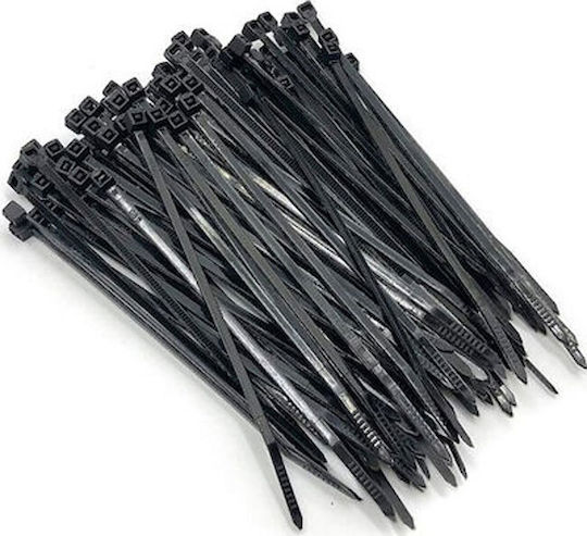Com Cable Ties Plastic 250mmx4.8mm In Black Colour 100 Pieces 05.311