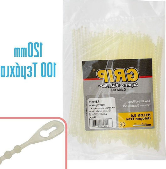 Knot & Bead Legături Cablu Din Plastic Transparente Culoare 100 Bucăți 1021.098