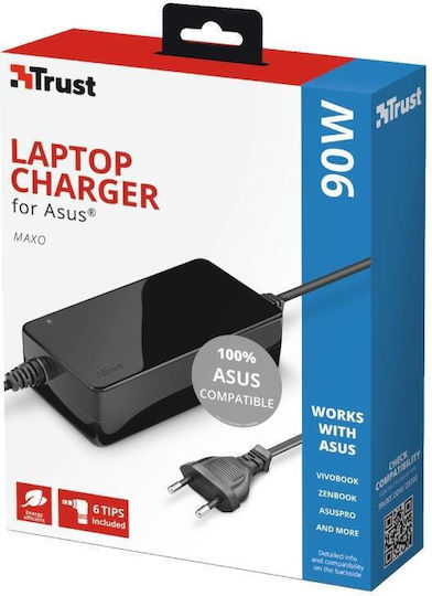 Trust Laptop Charger 90W 19.5V 4.74A for Asus with Power Adapter
