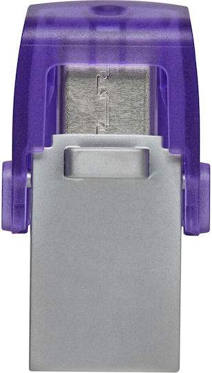 Kingston DataTraveler MicroDuo 3C 256GB USB 3.2 Stick with connection USB-A & USB-C Purple