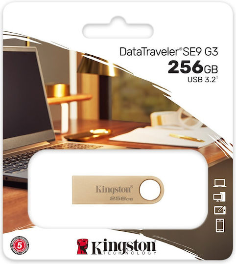 Kingston Datatraveler Se9 G3 256GB USB 3.2 Stick Gold