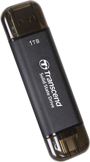 Transcend ESD310C 1TB USB 3.2 SSD Стик с връзка USB-A & USB-C Черен