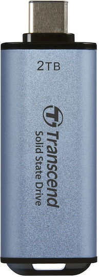 Transcend ESD300C 2TB USB 3.2 SSD Stick with connection USB-C Blue