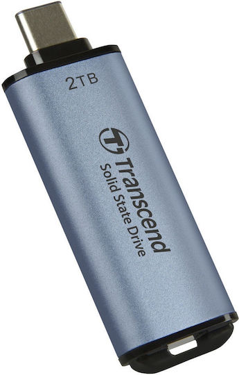 Transcend ESD300C 2TB USB 3.2 SSD Stick with connection USB-C Blue