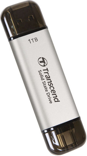 Transcend ESD310 1TB USB 3.2 SSD Стик с връзка USB-A & USB-C Сребрист