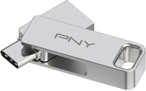 PNY Duo Link 64GB USB 3.2 Stick με σύνδεση USB-A & USB-C Ασημί