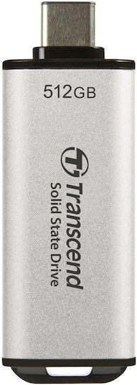 Transcend Esd300s 512ГБ USB 3.2 SSD Стик с връзка USB-C Сив