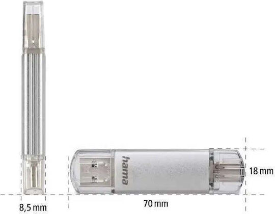 HAMA C-laeta 128GB USB 3.0 Stick Gray