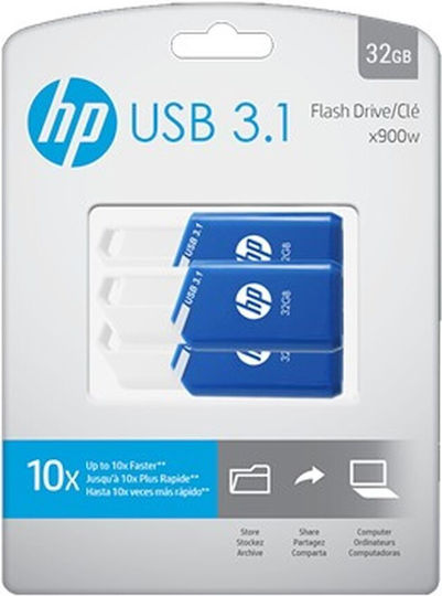 PNY HP X755w 3pcs 32GB USB 3.1 Stick Blue