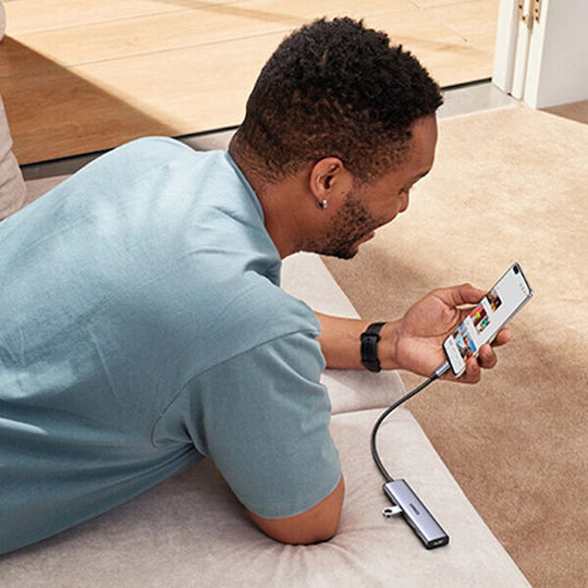 Ugreen Hub 5 Ports USB 3.0 with USB-C Connection Silver