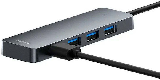 Baseus Ultrajoy USB Хъб с 4 USB 3.0 Порта и USB-A Интерфейс Сив