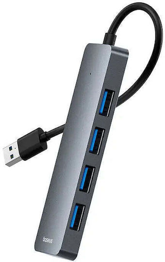 Baseus Ultrajoy USB Хъб с 4 USB 3.0 Порта и USB-A Интерфейс Сив