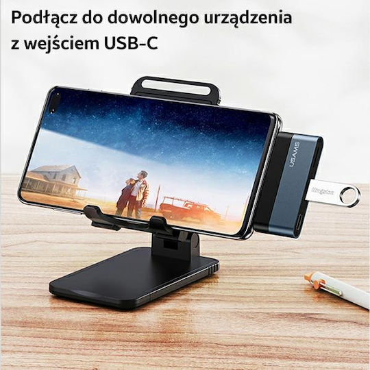 Usams USB 3.0 2-Port Hub with USB-C Connection Gray