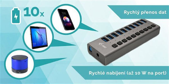i-tec Hub 10 Θυρών USB 3.0 με σύνδεση USB-A
