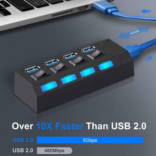 Treqa Hub 4 USB 3.0 Ports with USB-A Connection