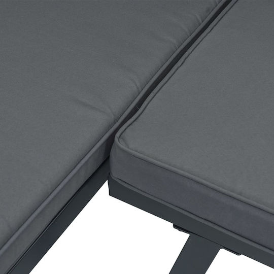 vidaXL Garten- und Outdoor-Möbelsets Wohnzimmer Typsatz 2 Stück Schwarz mit Kissen