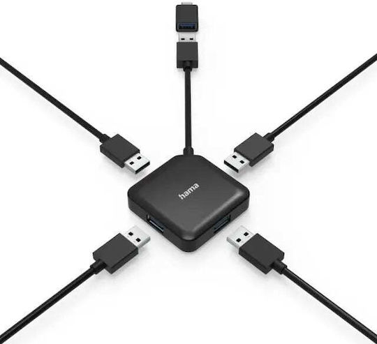 HAMA Hub 4 Θυρών USB 3.2 με σύνδεση USB-A / USB-C