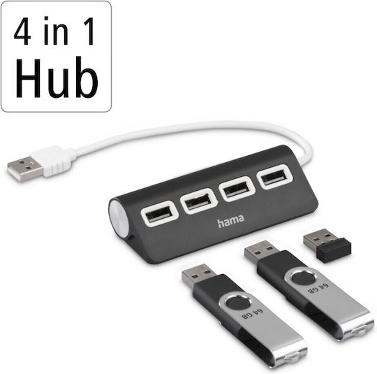HAMA Hub 4 Porturi USB 2.0 Cu Conectare USB-A