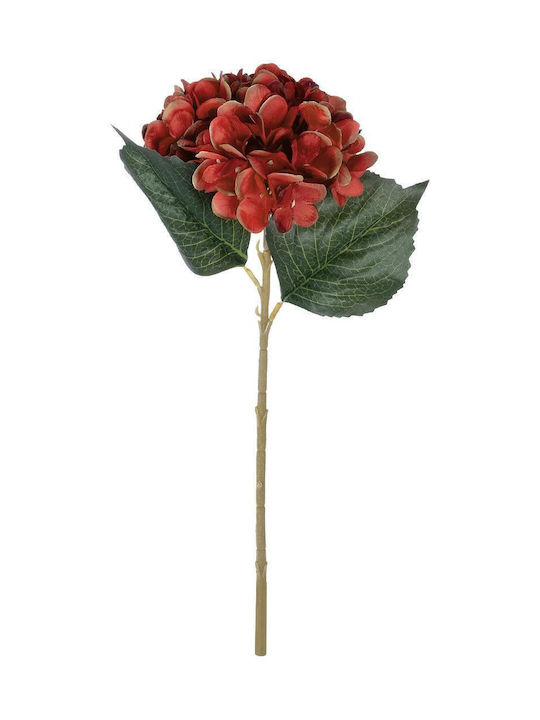 Künstlicher Dekorative Zweigstelle Hortensie Rote 47cm in Box GloboStar