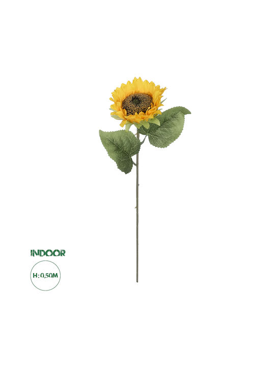 Floare Artificială Decorativă Heliotropium Yellow 50cm GloboStar