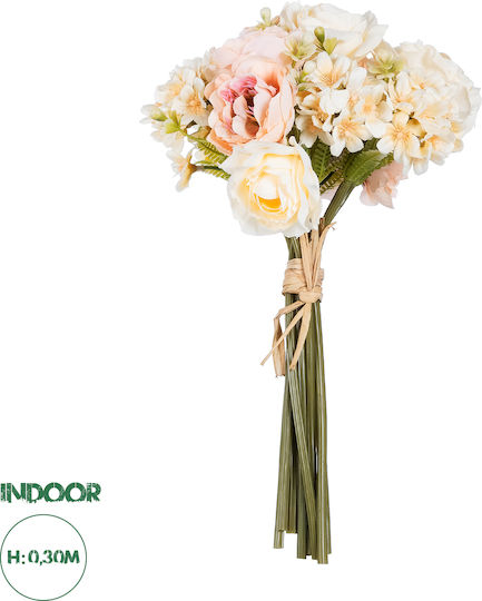 Strauß aus künstlichen Blumen Pfingstrose Mehrfarbig 26cm GloboStar