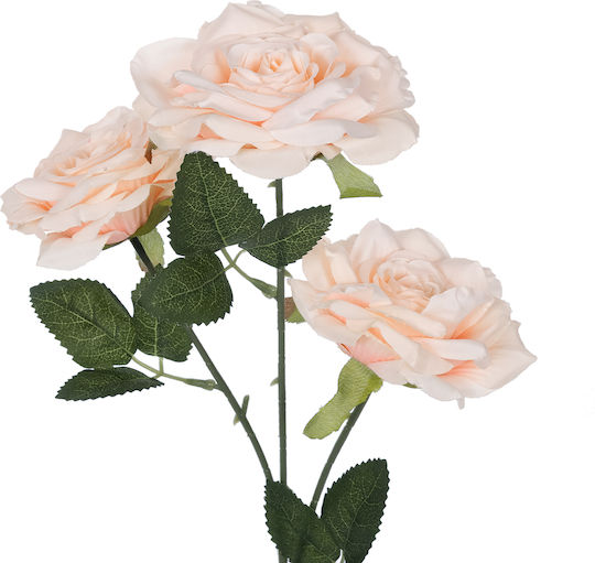 Decorative Artificial Flower Rose Pink 66cm GloboStar