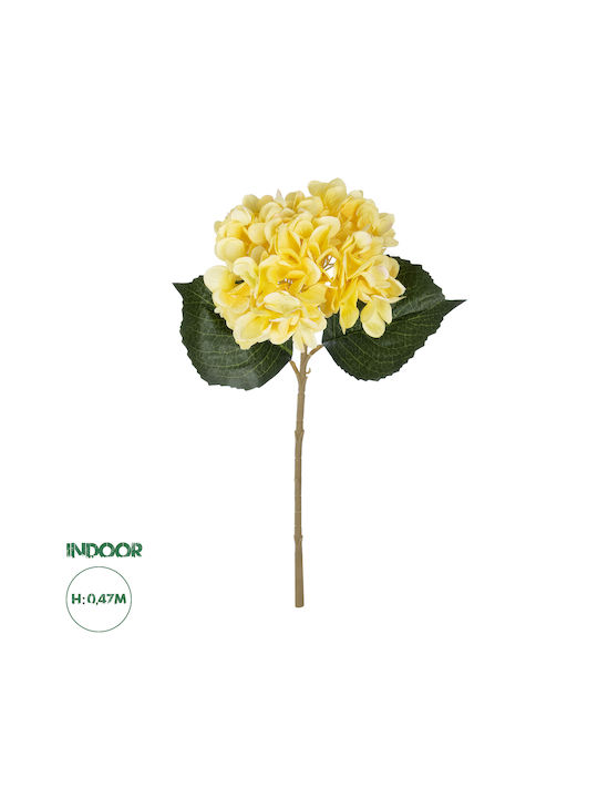 GloboStar Ramură Decorativă Artificială Hortensia Yellow 47cm 1buc