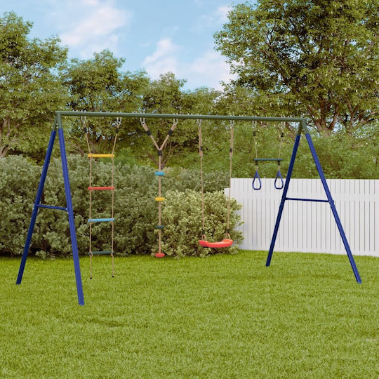 vidaXL Κούνια Κρεμαστή Μεταλλική Δίσκος 341x185x185εκ. Πολύχρωμη