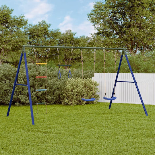 vidaXL Κούνια Διπλή Μεταλλική 341x185x185εκ. Πολύχρωμη