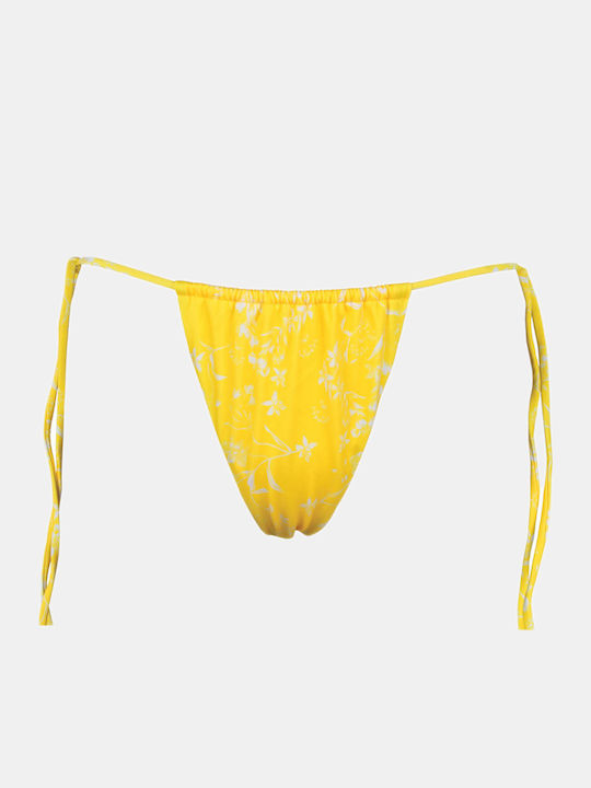 Bikini Slip mit Schnürchen Gelb
