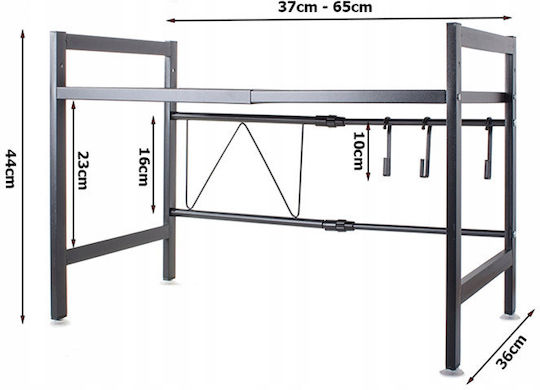 Verk Group Metallische Basis für Mikrowelle 65x36x44cm Schwarze