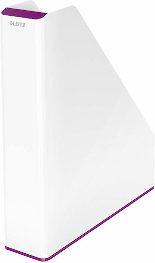 Organizator de fișiere de reviste Leitz alb mov A4 polistiren 7.3 X 31.8 X 27.2 cm