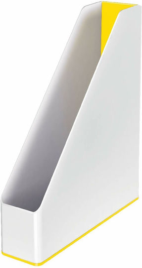 Organizator de fișiere pentru reviste Leitz galben alb A4 din polistiren 7.3 X 31.8 X 27.2 cm